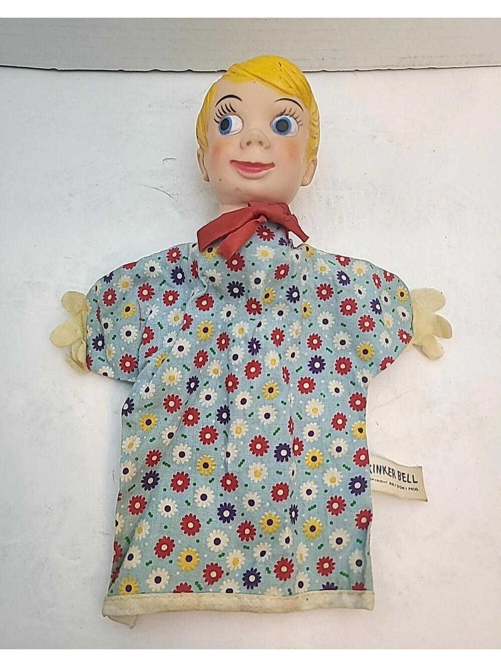 Vintage 1950's Walt Disney Productions Tinkerbell Hand Puppet Gund Mfg Peter Pan